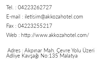 Grand Akkoza Hotel iletiim bilgileri
